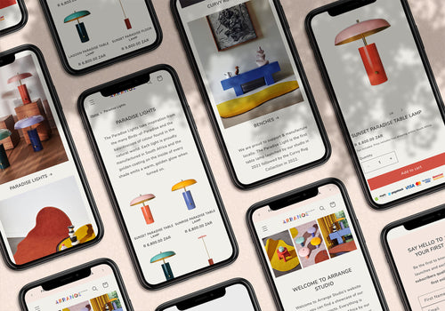 Arrange Studio Shopify Website Design showing the mobile design for  small screens