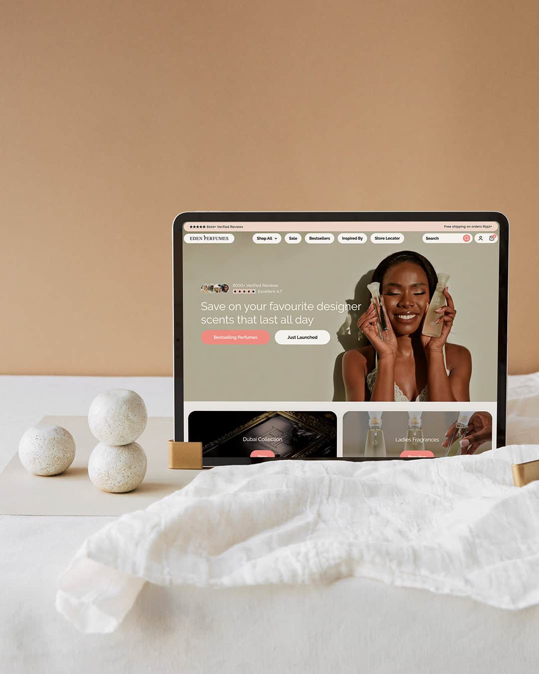 Shopify website design for Eden Perfumes in South Africa